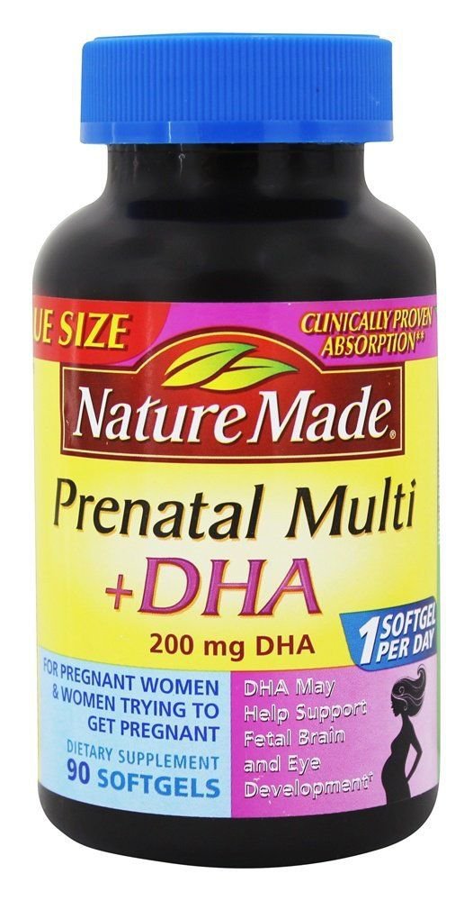 Nature Made Prenatal Multi & DHA Helps Support Fetal Brain & Eye 90 Softgels