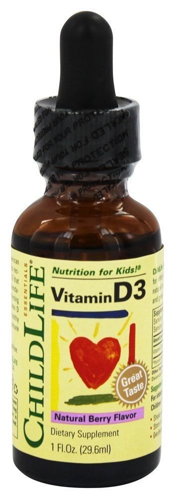 Child Life Essentials Vitamin D3 Liquid Drops Mixed Berry Flavor 500 IU - 1 oz