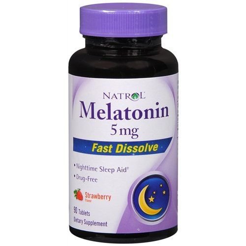 Natrol Fast Dissolve Melatonin 5 mg Tablets Strawberry 90 ea (Pack of 2)