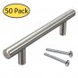 Solid Stainless Steel Kitchen Cabinet Handle T Bar Pulls Hardware 5-7/8" (50 PC)