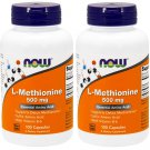 L-methionine 500mg 100 Capsules by Now Foods (Pack of 2)