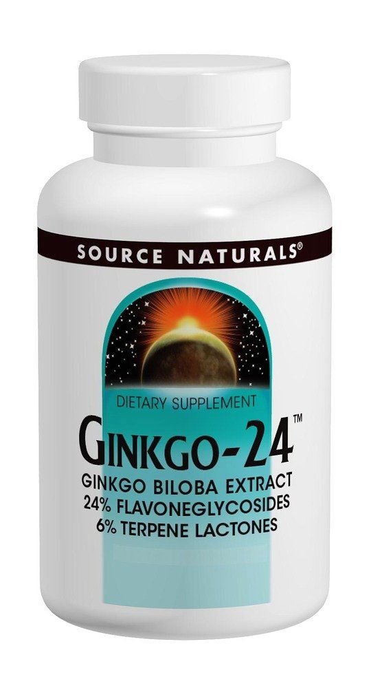 Ginkgo 24 Biloba Extract 60mg Source Naturals Inc. 30 Tabs