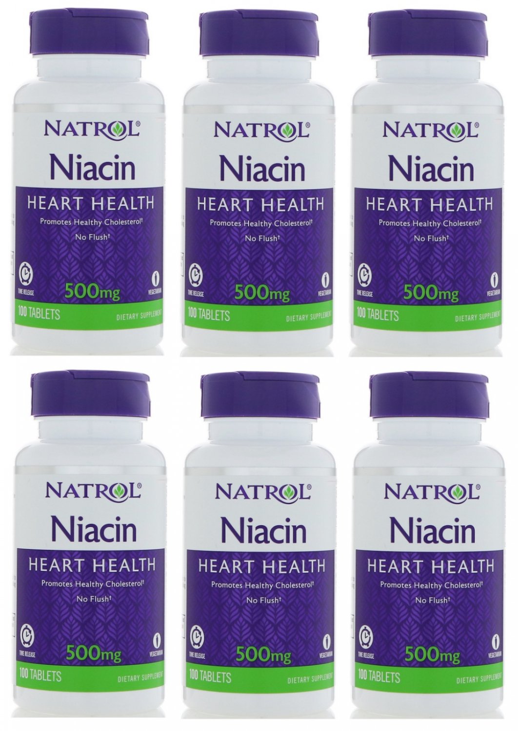 Niacin 500mg Time Release 100 Tablet by Natrol (6 Pack)