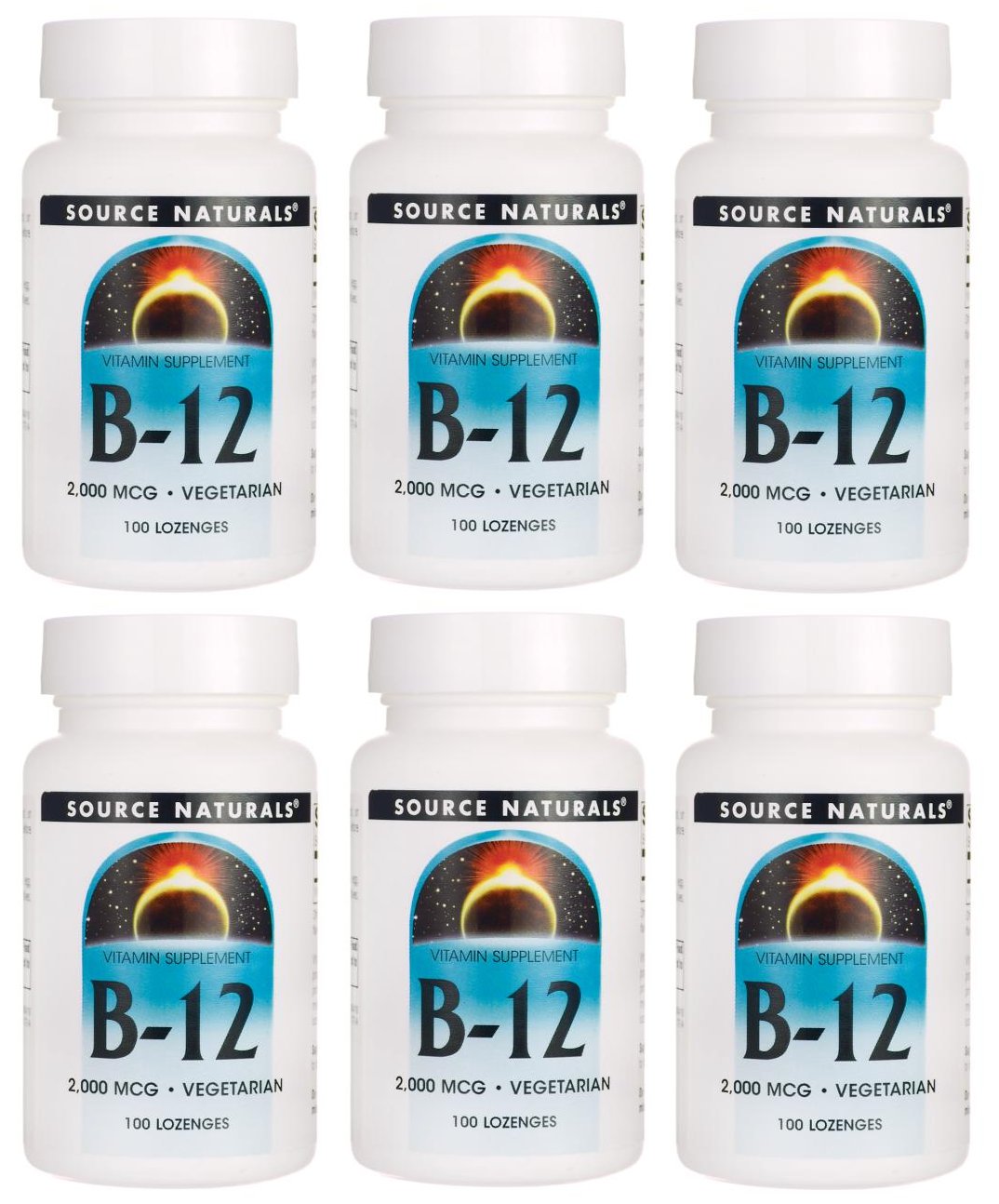 Vitamin B-12 2000 mcg 100 Tabs by Source Naturals (Pack of 6)