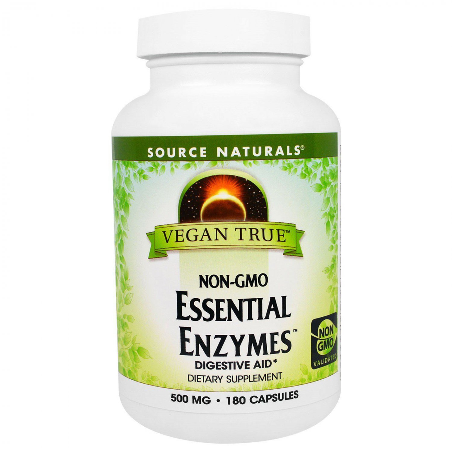 SOURCE NATURALS Vegan True Essential Enzymes 500mg 180 Vegetable Capsule