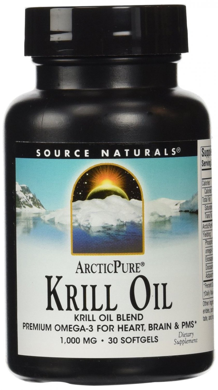 SOURCE NATURALS Arctic Pure Krill Oil 1000 Mg Soft Gel 30 Count