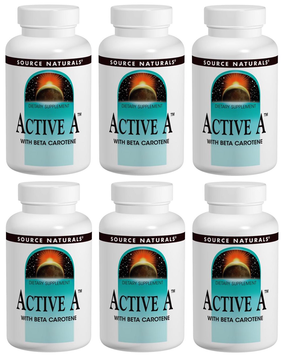 Active A 25000 IU 60 Tablets by Source Naturals (Pack of 6)