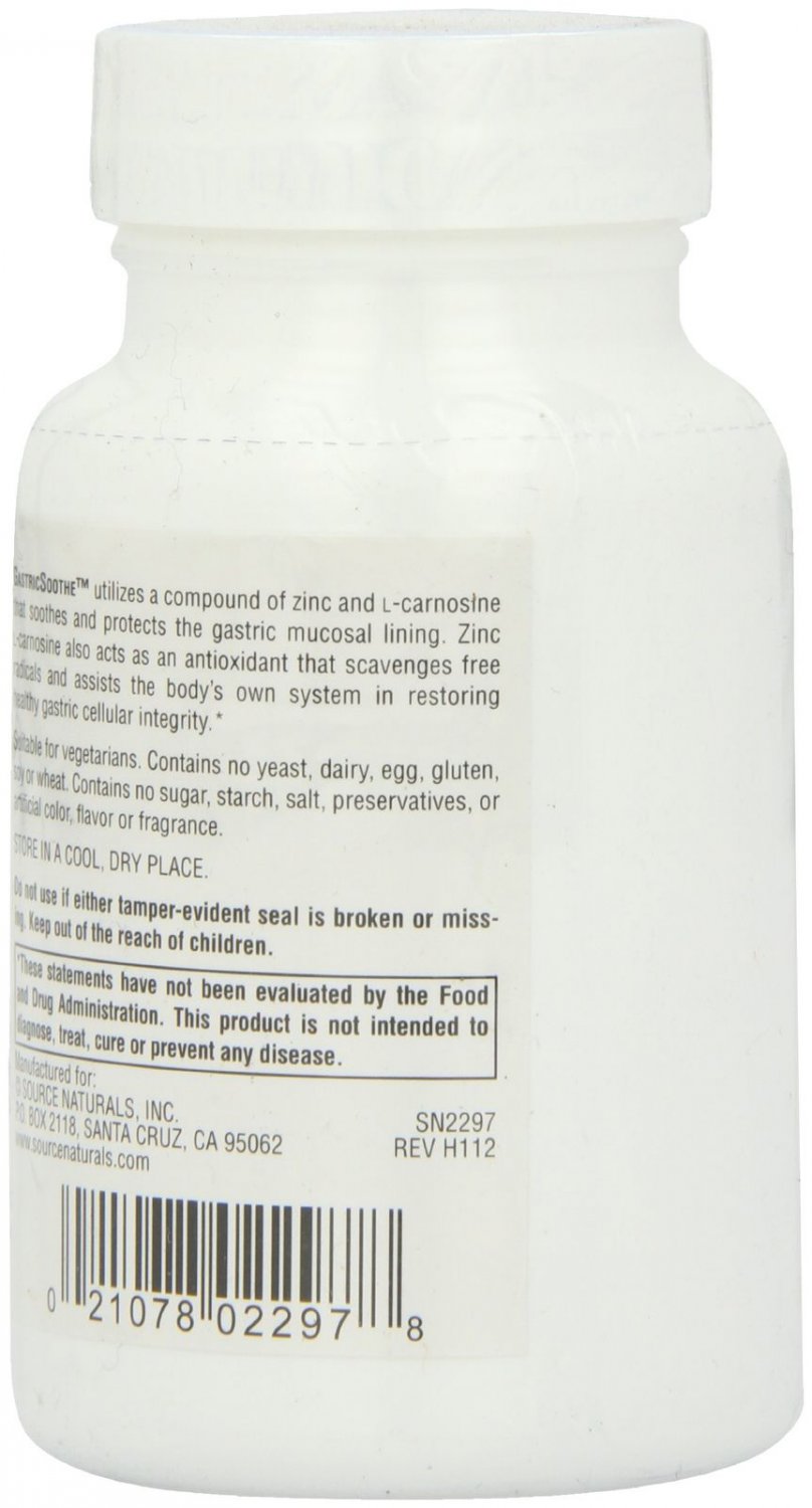 Source Naturals GastricSoothe Zinc LCarnosine Stomach Lining