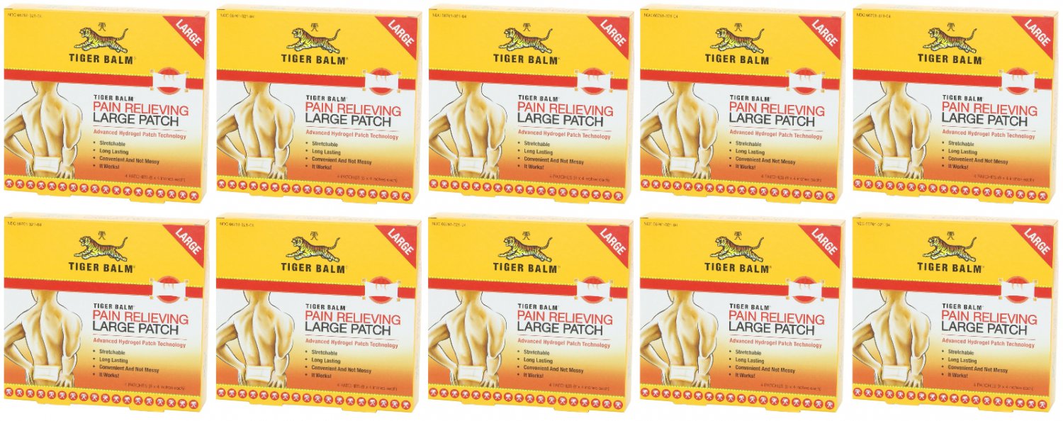 Tiger Balm Pain Relieving Patch Large 4 Each (Pack of 10)