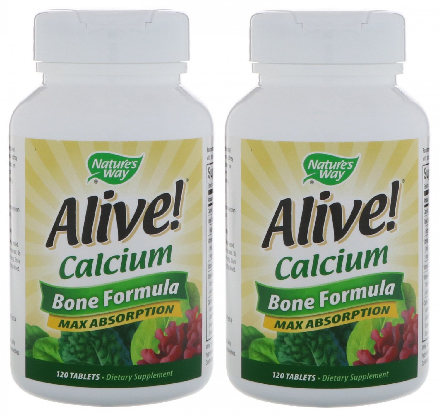 Nature's Way Alive! Calcium Max Absorption Bone Formula 120 Tablets (Pack of 2)