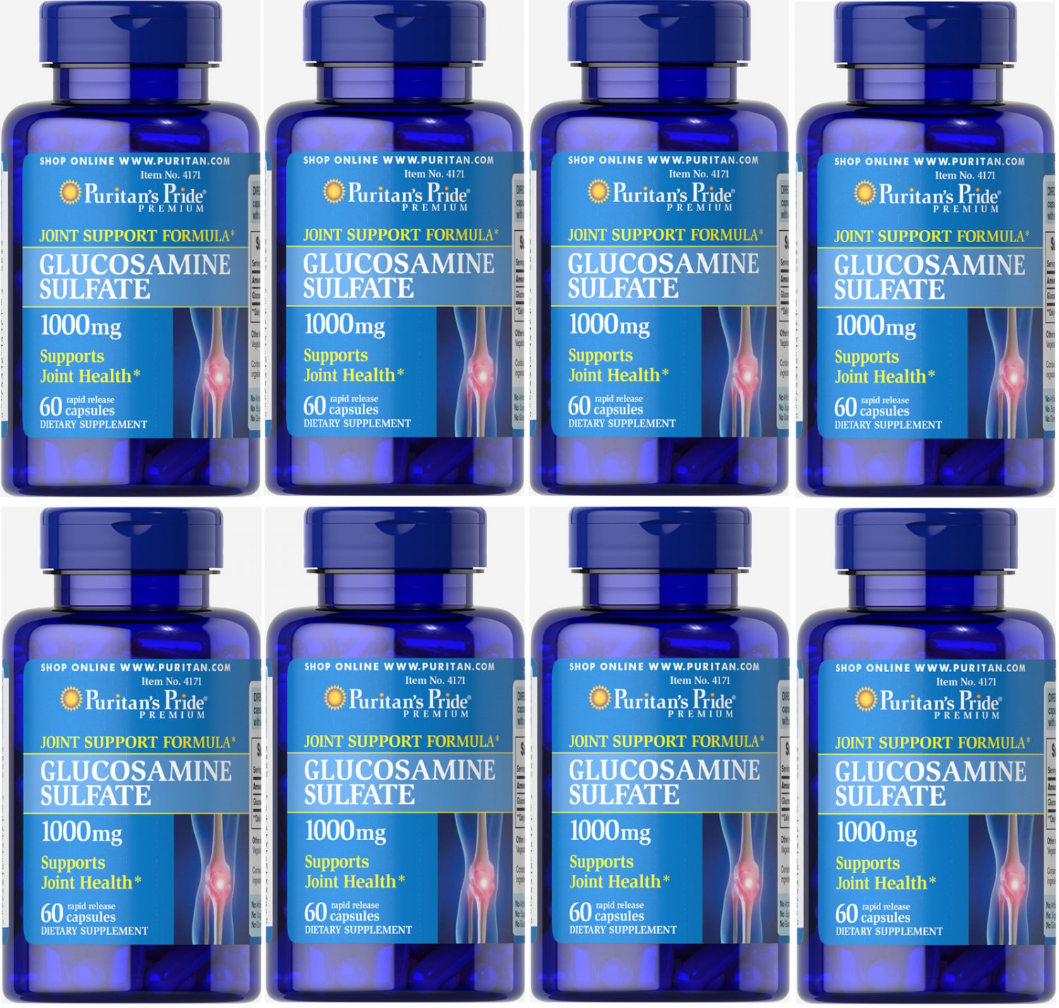 Puritan's Pride Glucosamine Sulfate 1000mg 60 Capsules Expiration 05/18 (8 Pack)
