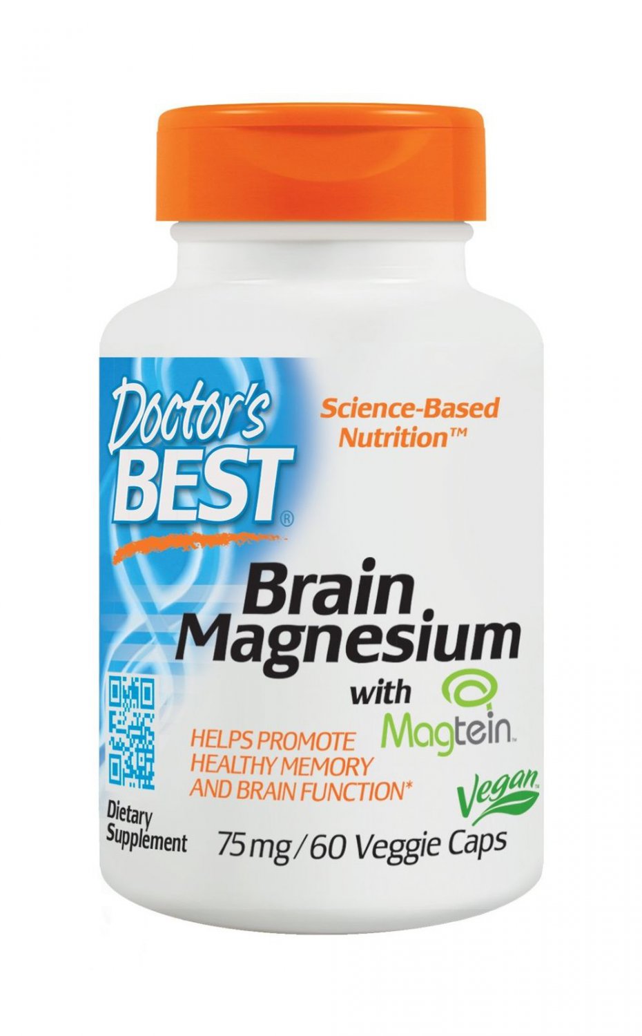 Doctor's Best Brain Magnesium Non-GMO Vegan Gluten Free 75 mg 60 Veggie Caps
