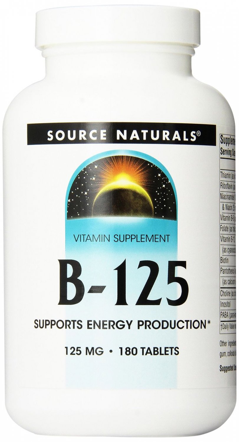 Source Naturals Vitamin B-125 Complex, Yeast-Free 125mg 180 tablet