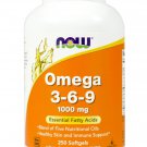 Now Foods Omega 3-6-9 1000mg 250 Softgels (Pack of 2)