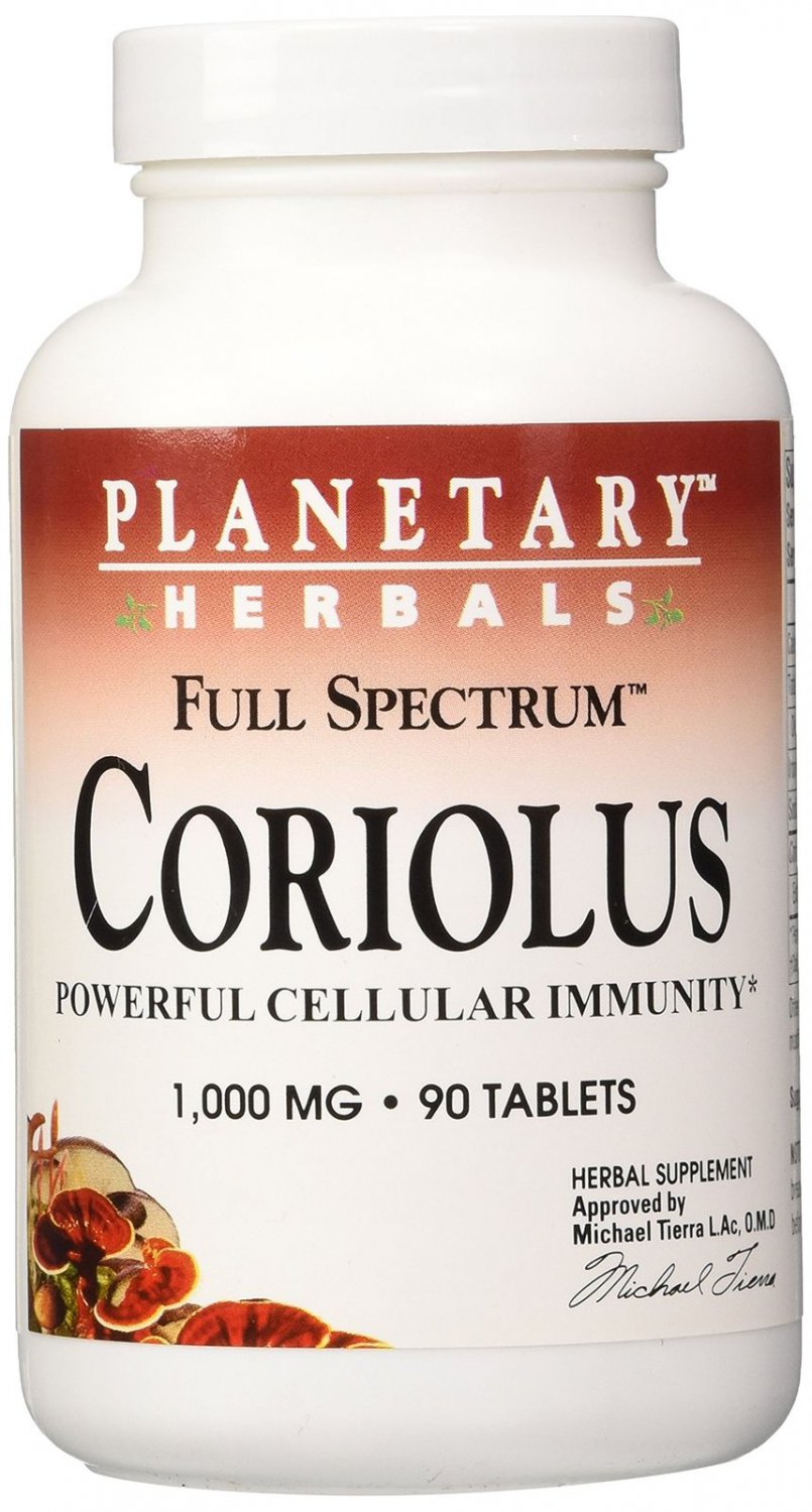Planetary Herbals Coriolus Full Spectrum 1000mg  Powerful Cellular Immunity 9...