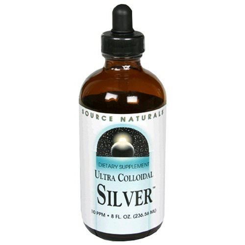 Source Naturals Ultra Colloidal Silver Liquid 10 ppm 8 Ounce Glass Bottle