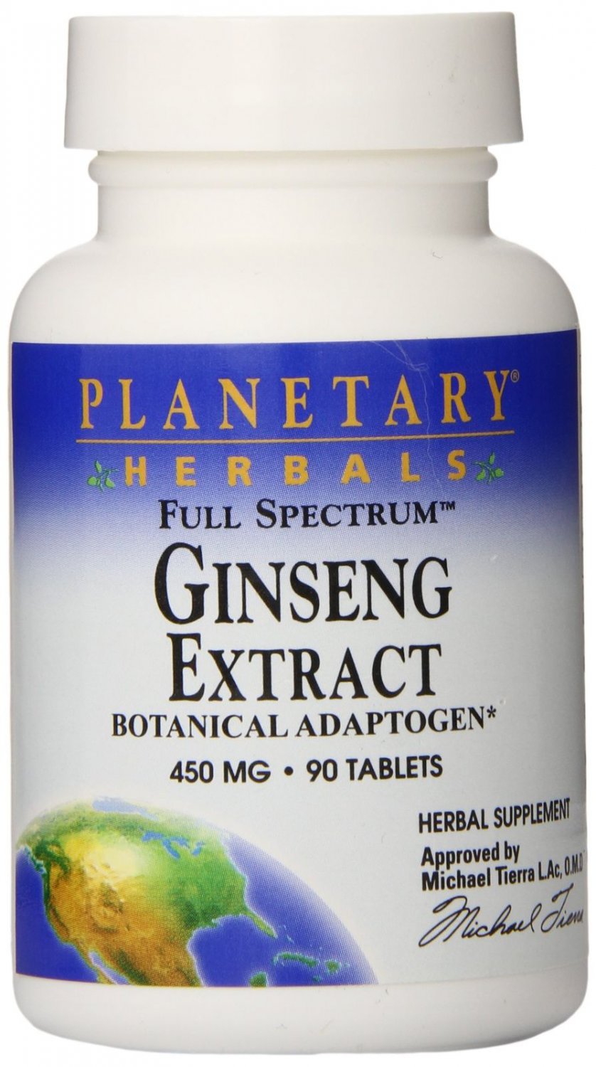 Planetary Herbals Full Spectrum Ginseng Extract Tablets 90 Count