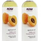 2 x NOW 100% Pure Apricot Moisturizing Oil 16 oz 473 ml, FRESH, Made In USA