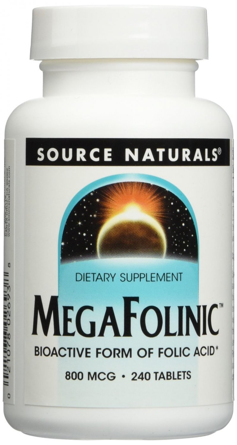 Source Naturals MegaFolinic 800mcg Bioactive Form of Folic Acid for Red Blood...