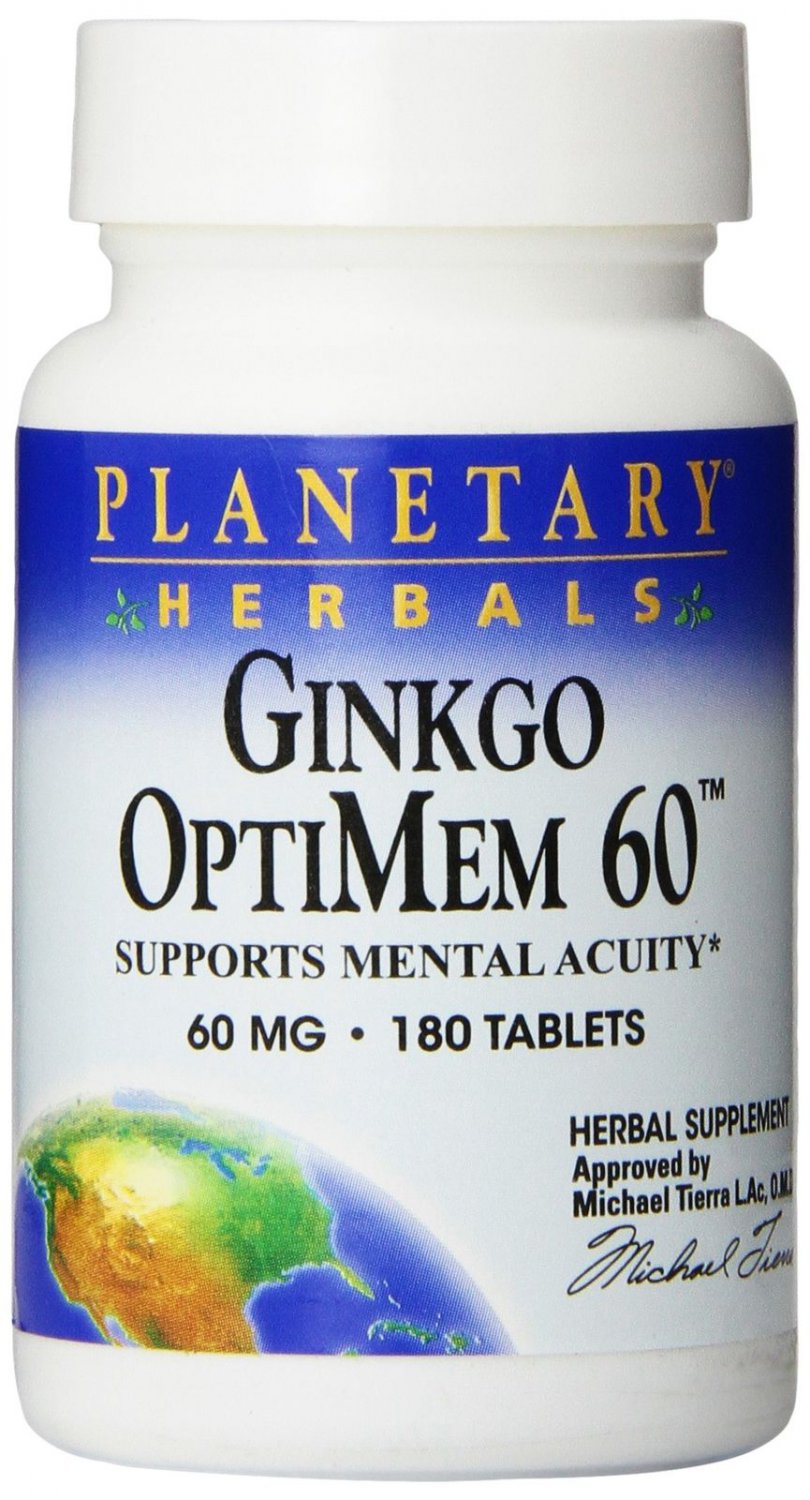 Planetary Herbals Ginkgo Optimem 60 Tablets 180 Count