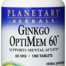 Planetary Herbals Ginkgo Optimem 60 Tablets 180 Count