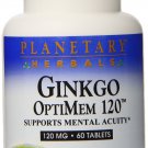 Planetary Herbals Ginkgo Optimem 120 Tablets 60 Count