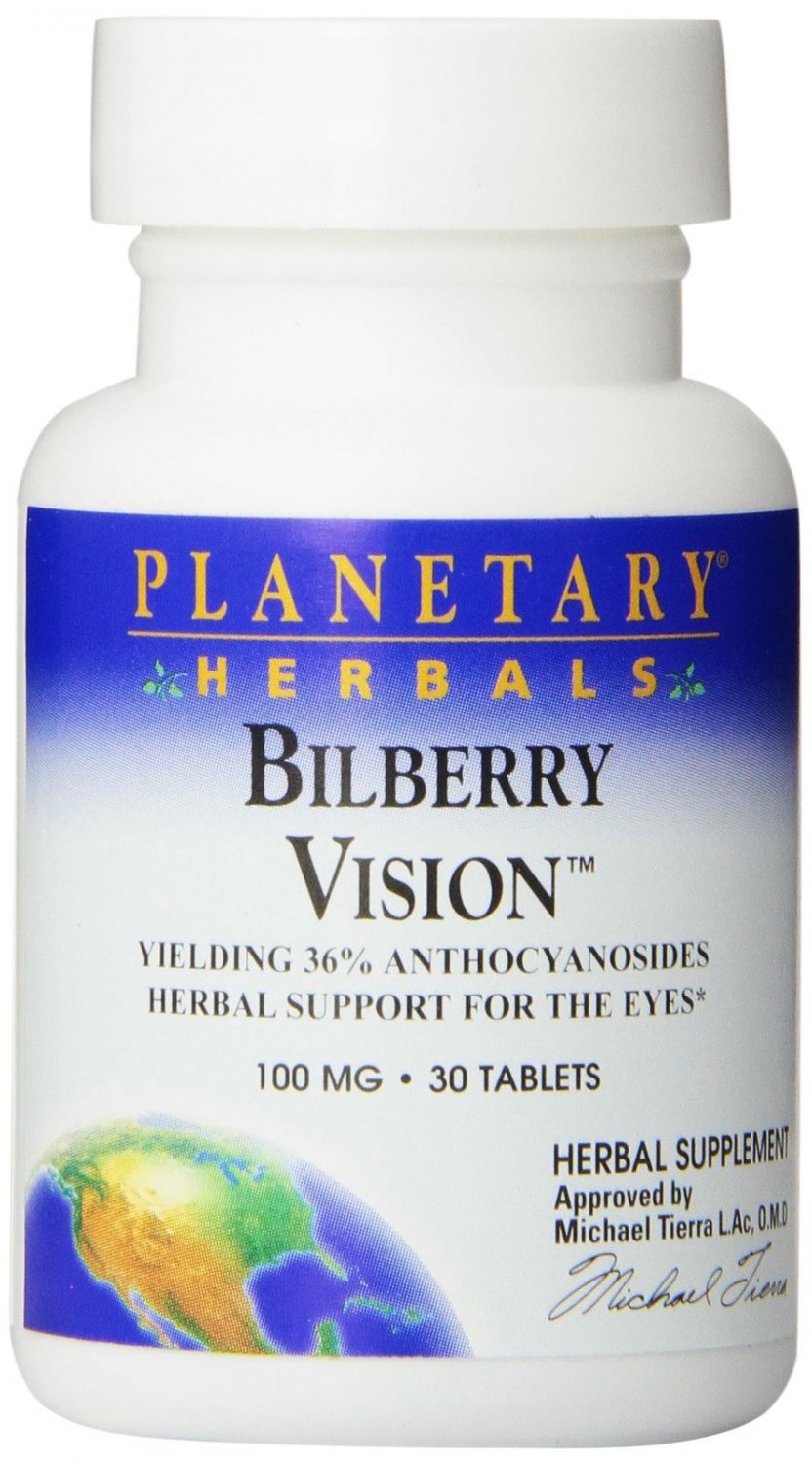 Planetary Herbals Bilberry Vision Tablets 30 Count