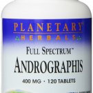Planetary Herbals Andrographis Full Spectrum 400mg Traditional Winter Herb120...