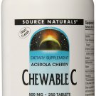 Source Naturals Vitamin C Chewable Acerola Cherry 500mg 250 Tablets