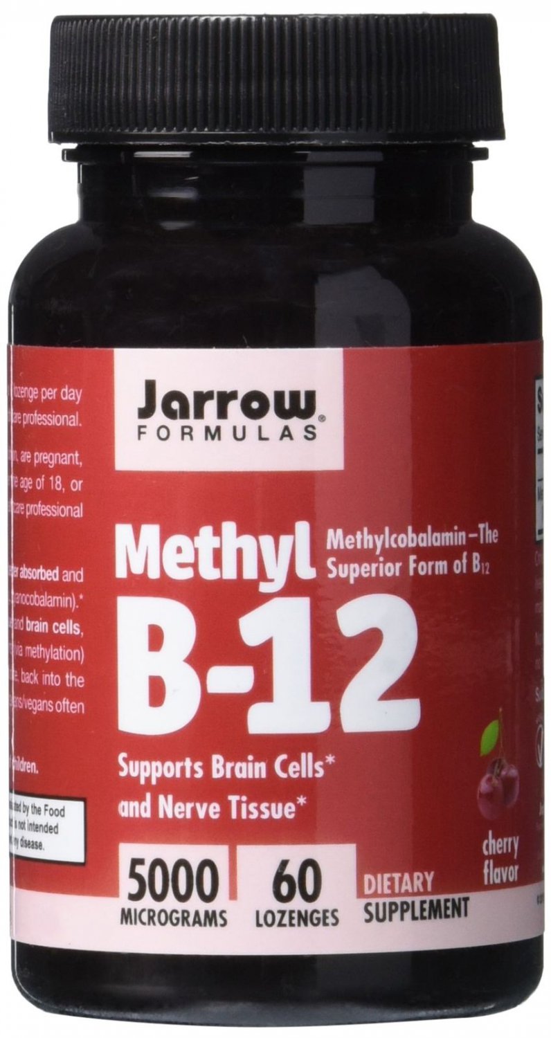 Jarrow Formulas Methylcobalamin (Methyl B12) Supports Brain Cells 5000mcg 60 Loz