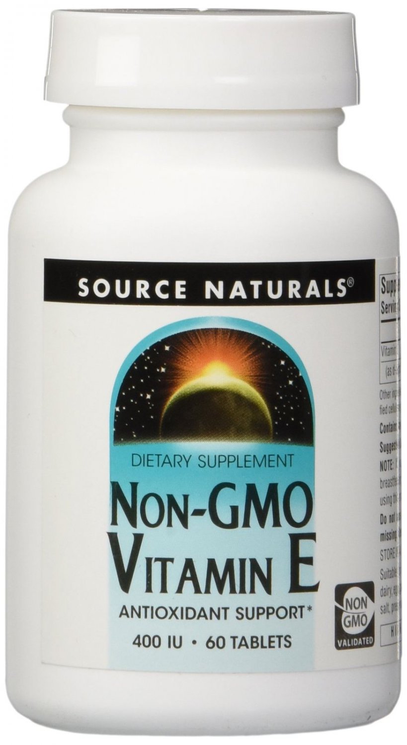 SOURCE NATURALS Vitamin E Non-Gmo 400 IU Tablet 60 Count