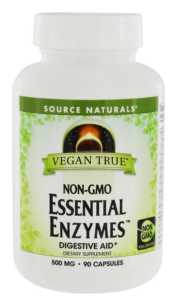 Source Naturals - Vegan True Essential Enzymes Digestive Aid 500 mg. - 90 Cap