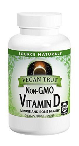 Source Naturals Vegan True Non-GMO Vitamin D 1000IU Immune & Bone Support - 6...