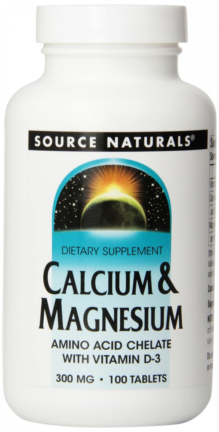 Source Naturals Calcium/Magnesium Chelate 200 Mg/100 Mg 100 Tablets