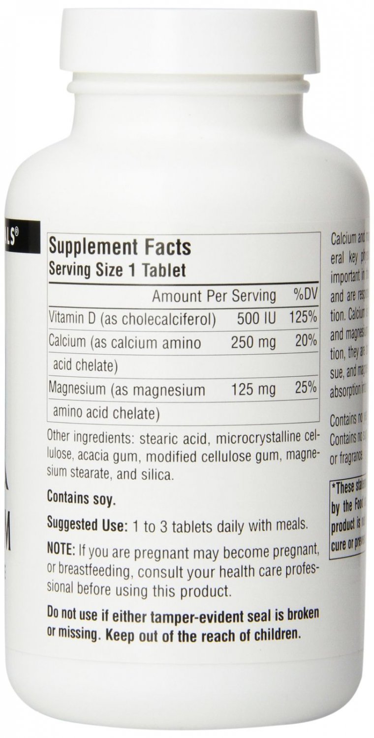Source Naturals Calcium/Magnesium Chelate 200 Mg/100 Mg 100 Tablets