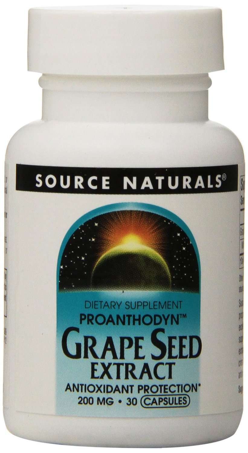 SOURCE NATURALS Grape Seed Extract Proanthodyn 200 Mg Capsule 30 Count