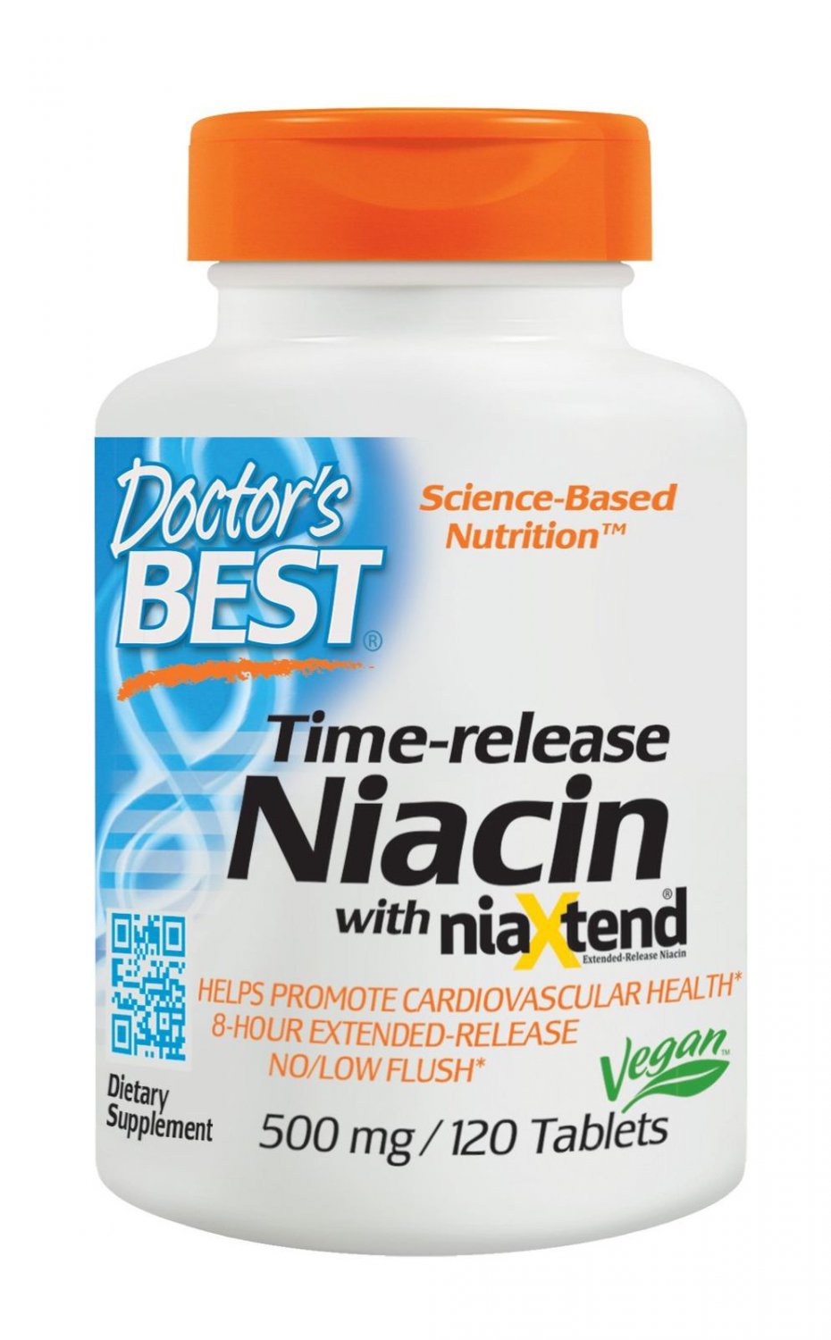 Doctor's Best Time-release Niacin with niaxtend Non-GMO Vegan 500mg 120 Tablets