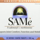 Source Naturals SAMe (s-adenosyl-l-methionine) 200mg 20 Tablets 20 Softgels
