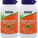 Chaste Berry Vitex Extract 300 mg 90 Capsules (Pack of 2) by Now Foods