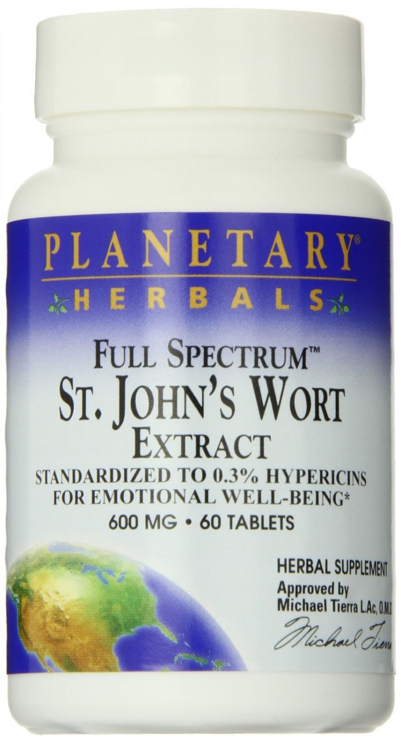 Planetary Herbals St. John's Wort Extract Full Spectrum Tablets 60 Count