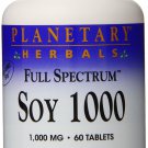Planetary Herbals Soy Genistein Isoflavone 1000 Tablets 60 Count