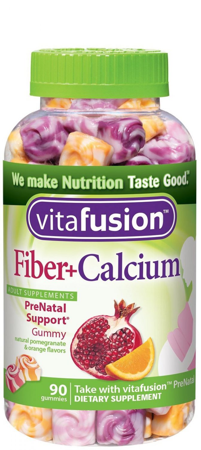 Vitafusion Fiber Plus Calcium Prenatal Support Gummy Vitamins 90 Count Select