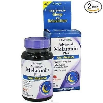Melatonin Calm Sleep Fast Dissolve Strawberry Flavor 60 Tabs by Natrol (2 Pack)