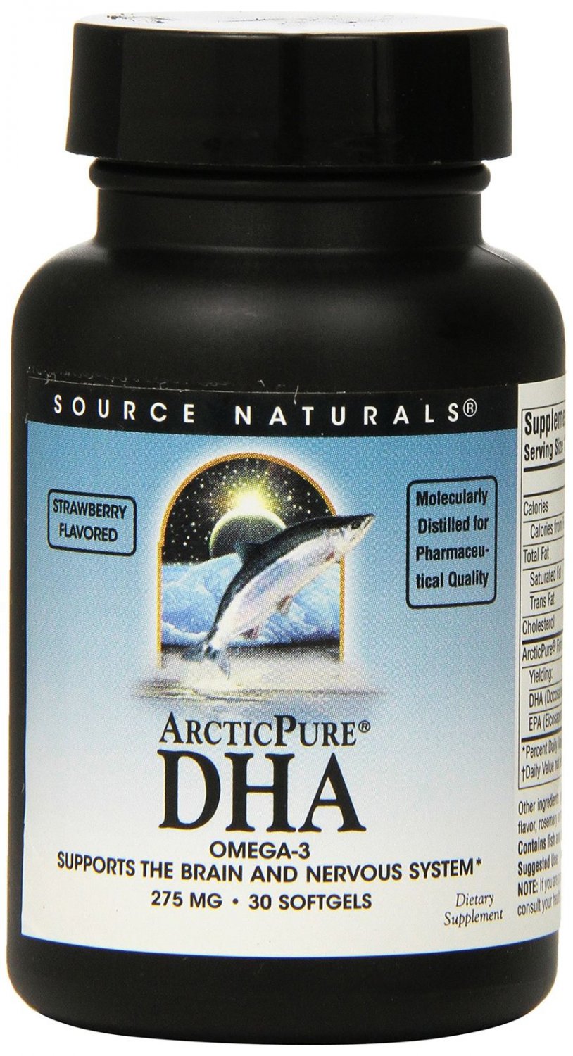 SOURCE NATURALS ArcticPure DHA Fish Oil 275mg 30 softgel