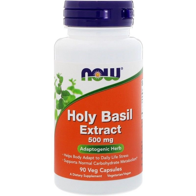 Holy Basil Extract 500mg 90 Veg Capsules by NOW Foods
