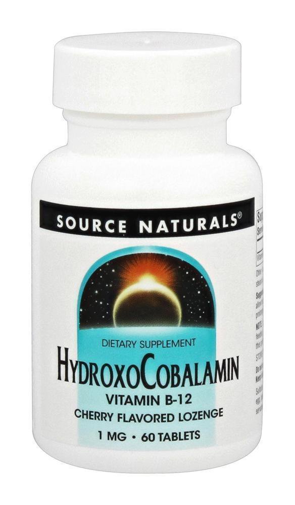 Source Naturals - HydroxoCobalamin Cherry Flavored 1 mg. - 60 Lozenges