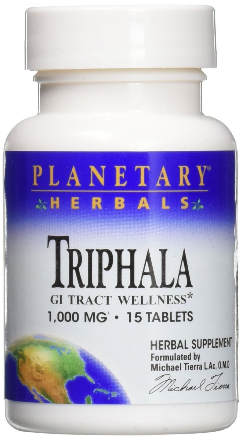 Triphala Internal Cleanser 1000mg Planetary Herbals 15 Tabs