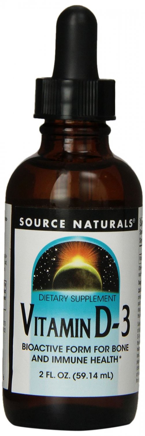 Source Naturals Vitamin D-3 Liquid 2000IU Bioactive Form Bone and Immune 2 oz