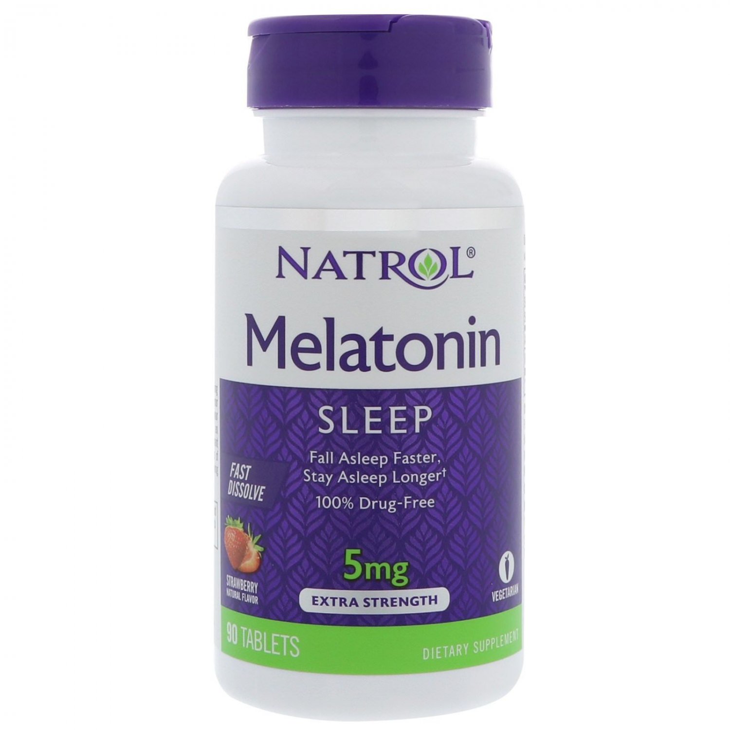 Natrol Melatonin Fast Dissolve Tablets Strawberry 5mg 90 Tablets