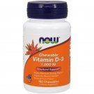 Vitamin D-3 Natural Fruit Flavor 1,000 IU 180 Chewables NOW Foods